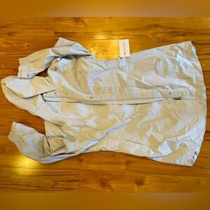 Athleta NWT Rainout Sutro Long Trench Light Gray